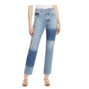 AG Alexxis Vintage High Waist Two-Tone Straight Leg Jeans Vintage Fit